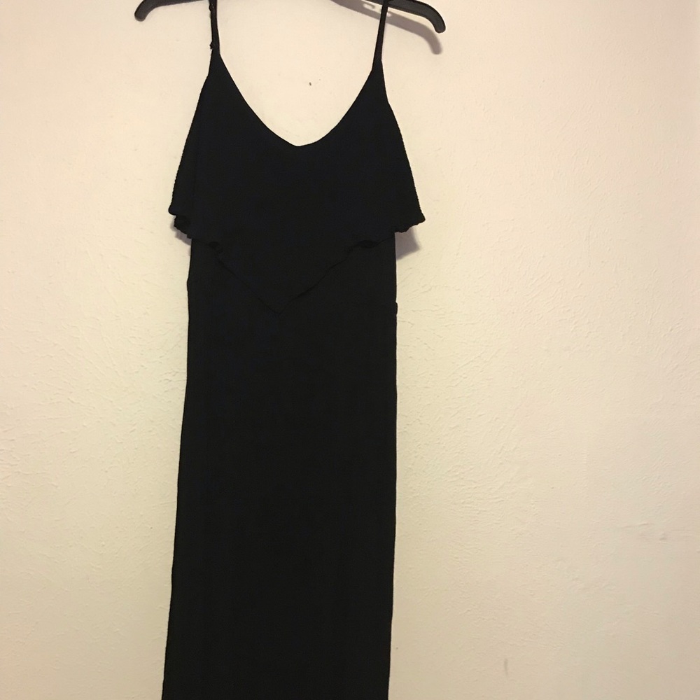 Black long dress slit on the left leg